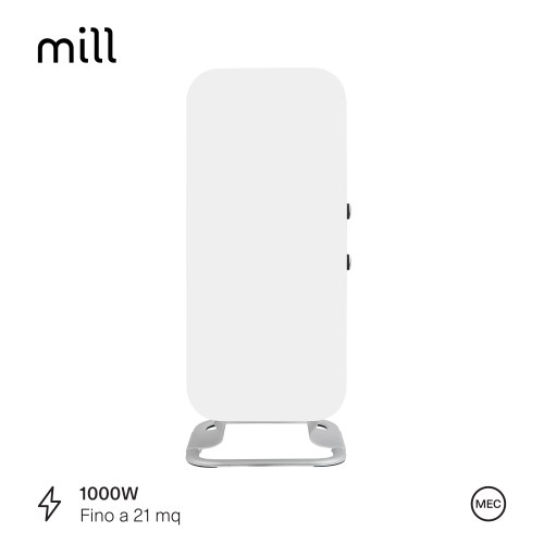 Radiatore ad Olio Mill Gentle Air 1000W MEC con Superficie frontale in metallo Bianco
