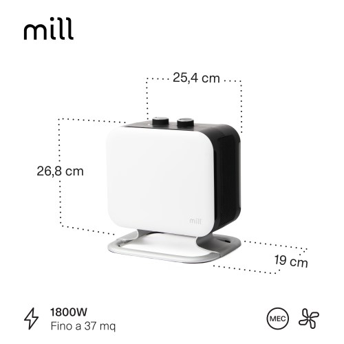 Dimensioni del Termoventilatore Mill Compact 1800W